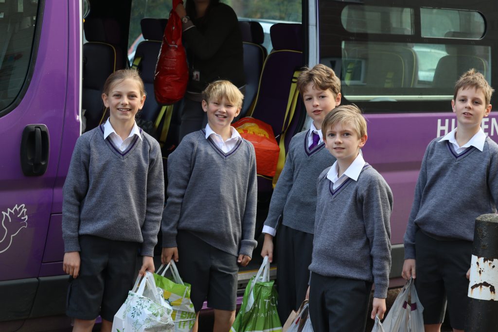 Year 7 pupils pack the contributions to Sustain